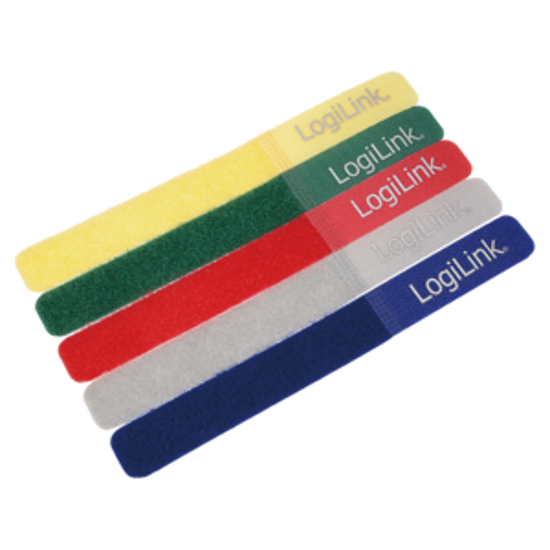 Picture of Logilink čičak trakice za vezivanje kablova, 5 boja