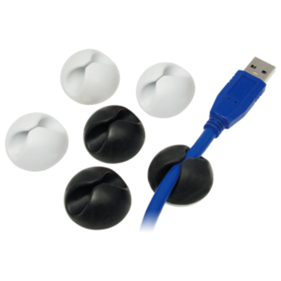 Picture of LogiLink držači za organizovanje kablova  6 kom. crno/belo