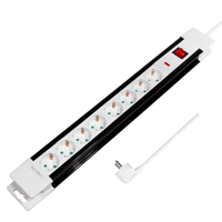 Picture of Logilink produžni kabl sa prenaponskom zaštitom, 8 mesta, prekidač, 3.0m, beli