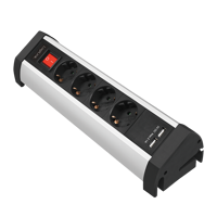 Picture of Logilink produžni kabl 4 mesta, 2 USB, prekidač, stalak, 1.5m, aluminium