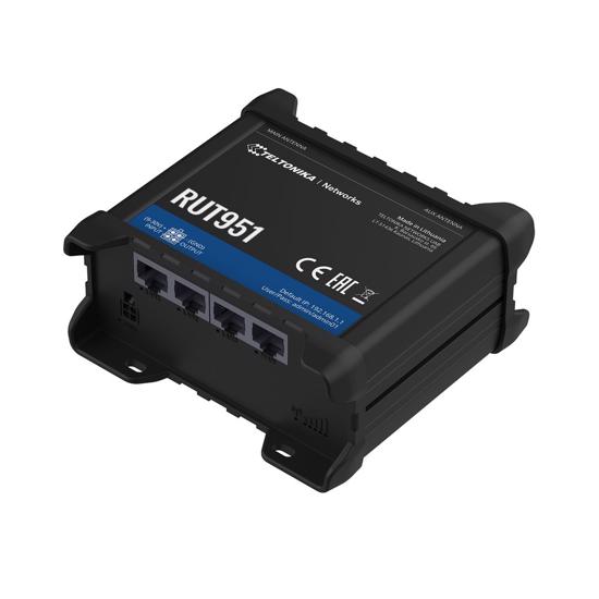 Picture of Teltonika RUT951 Industrial LTE WiFi Router, 2xLTE antena, 2xWiFi antena, 1xWAN, 3xLAN, 2xSIM