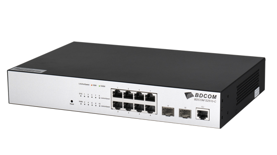 Picture of BDCOM S2510-C ,switch 8 x Gigabit RJ45, 2 x Gigabit SFP, L3-lite