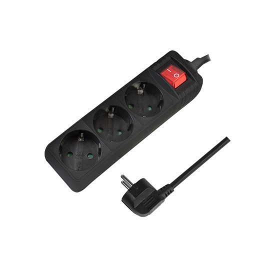 Picture of Logilink produžni kabl 3 mesta, prekidač, 1.5m, crni