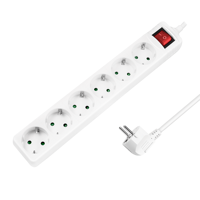 Picture of Logilink produžni kabl 6 mesta, prekidač, 1.5m, beli