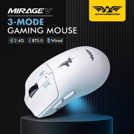 Picture of ARMAGGEDDON Mirage V Wireless/BT Gaming Mouse White