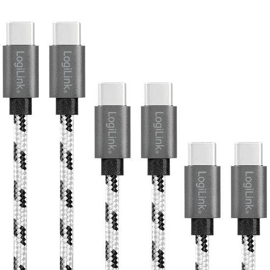 Picture of Logilink USB 2.0 Type C, C/M na USB - C/M, 3-pak set 0.5 m / 1 m / 2 m