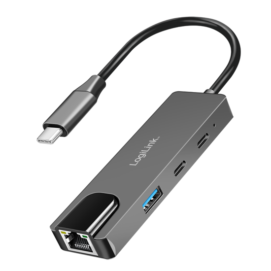 Picture of Logilink Type C HUB, 1 x 2.5 Gb LAN, 1x USB-A 3.0, 2 x USB Type C 2.0