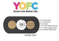 Picture of YOFC Optički kabl 12FO 2km outdoor FTTx, Flat Drop, G652D, FRP, HDPE, uni loose tube