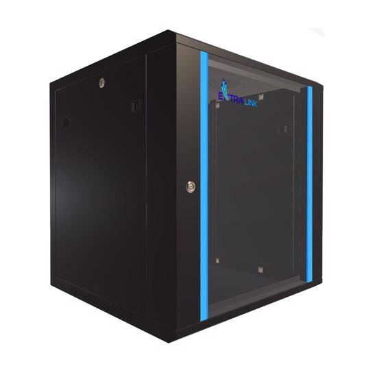 Picture of Extralink 12U 600x600 Black, Rackmount cabinet, wall mounted